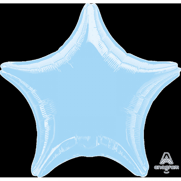 45cm Star Foil Balloon Pastel Blue Inflated with Helium
