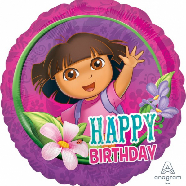 Dora 45cm Standard Foil Balloon Happy Birthday
