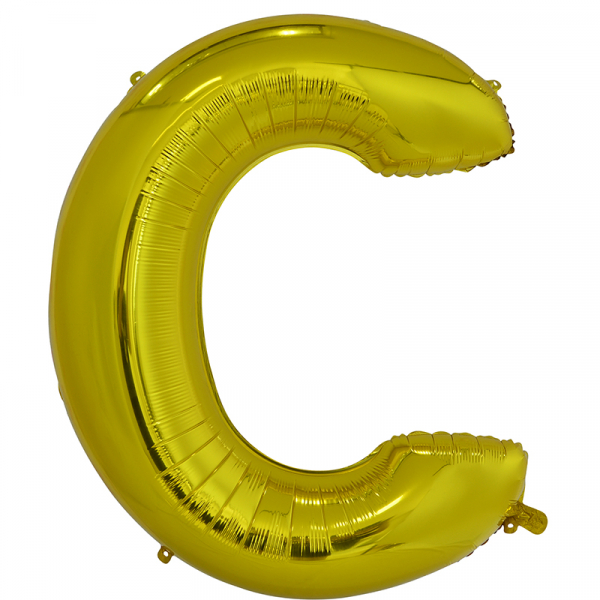 86cm 34 Inch Gaint Alphabet Letter Foil Balloon Gold C Inflated with Helium