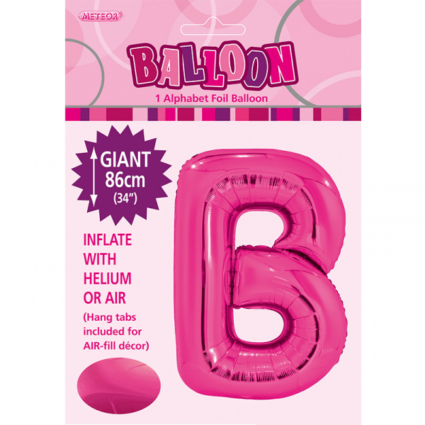 86cm 34 Inch Gaint Alphabet Foil Balloon Dark Pink B