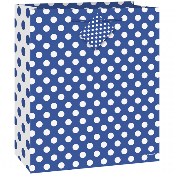 Polka Dots Gift Bag Royal Blue