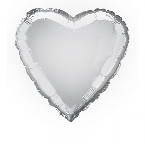 Heart 45cm Foil Balloon Silver