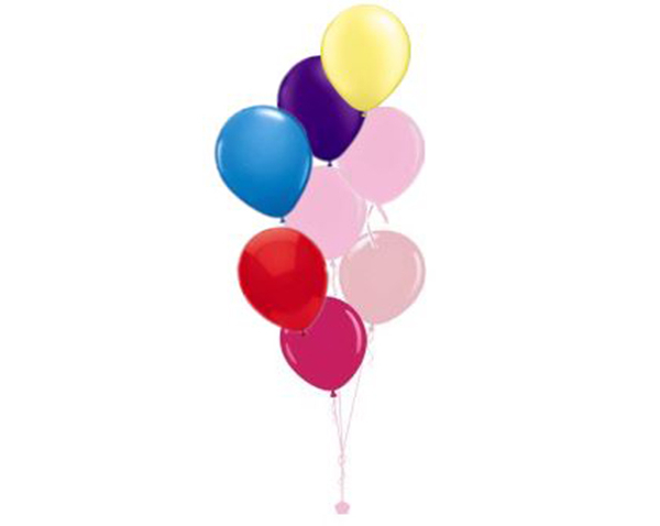Plain Colour Helium Balloon Bouquests 8 Balloons