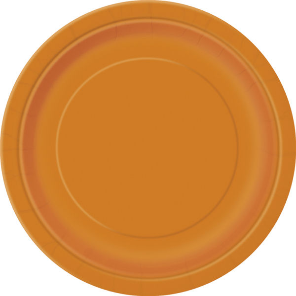 Paper Around Plates 18cm - Orange 8PK