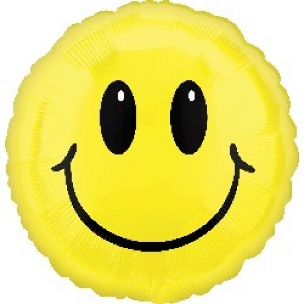 45cm Standard Smile Face Foil Balloon Inflated with Helium