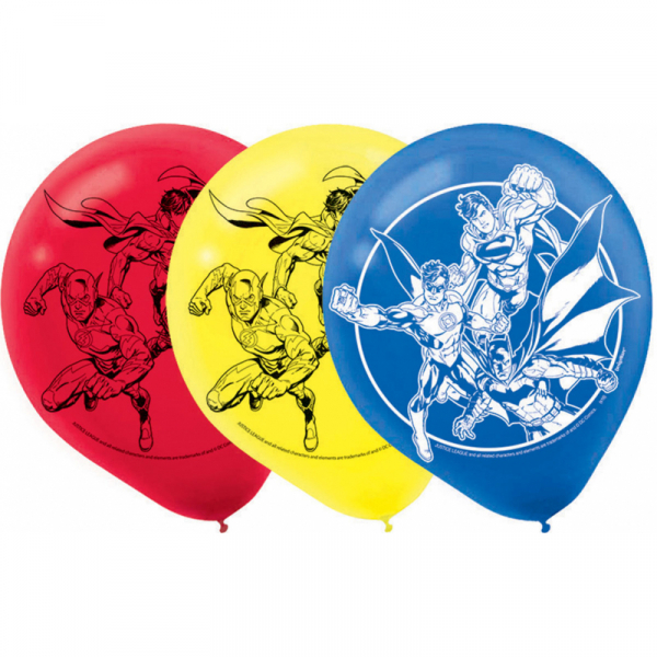 Justice League 30cm Latex Balloons 6PK