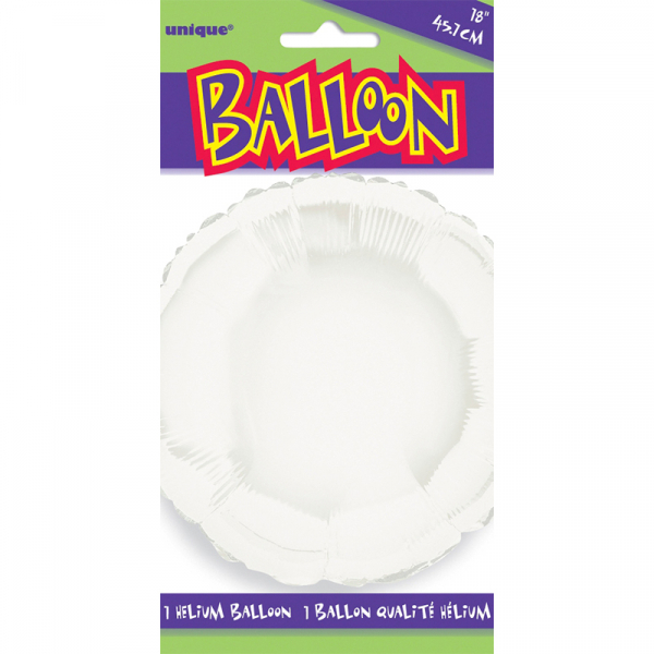 Round 45cm Foil Balloon White