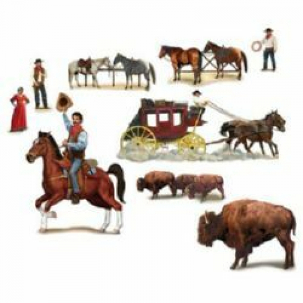 Western Wild West Wall Decorations Insta-Theme Props 9PK