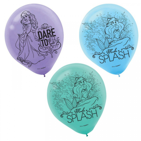 The Little Mermaid Ariel Dream Big 30cm Latex Balloons 6PK