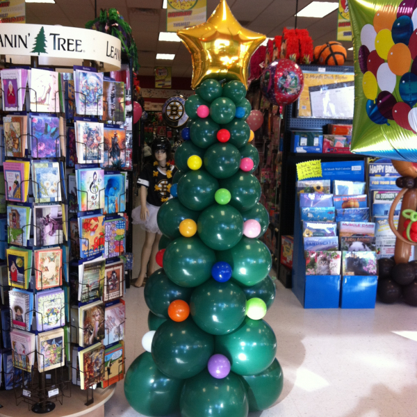 Balloon Column Christmas Tree