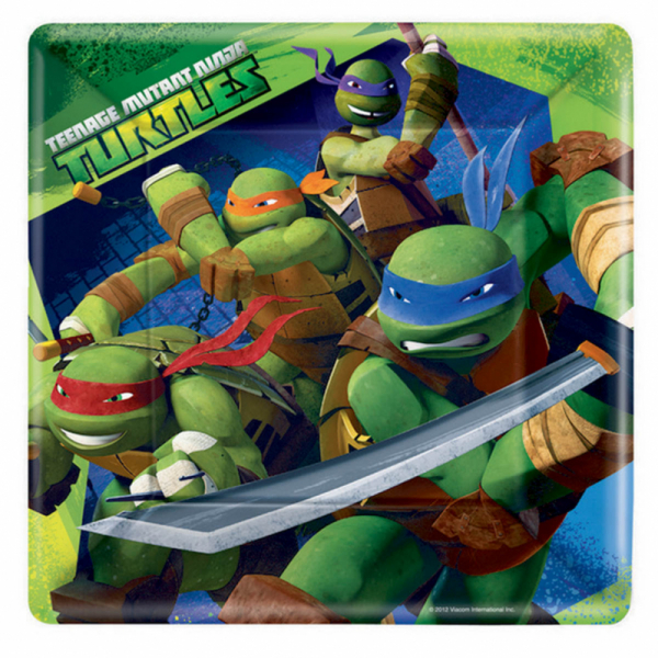 Teenage Mutant Ninja Turtles 23cm Square Plates 8PK