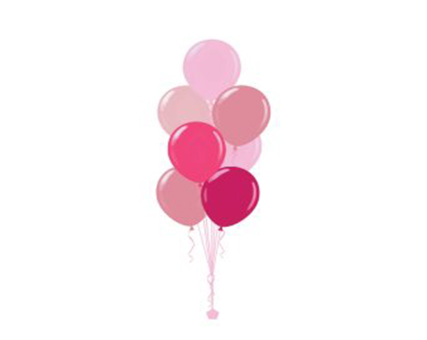 Plain Colour Helium Balloon Bouquests 7 Balloons