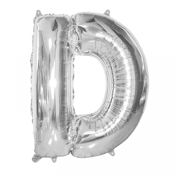 86cm 34 Inch Gaint Alphabet Letter Foil Balloon Silver D Inflated with Helium