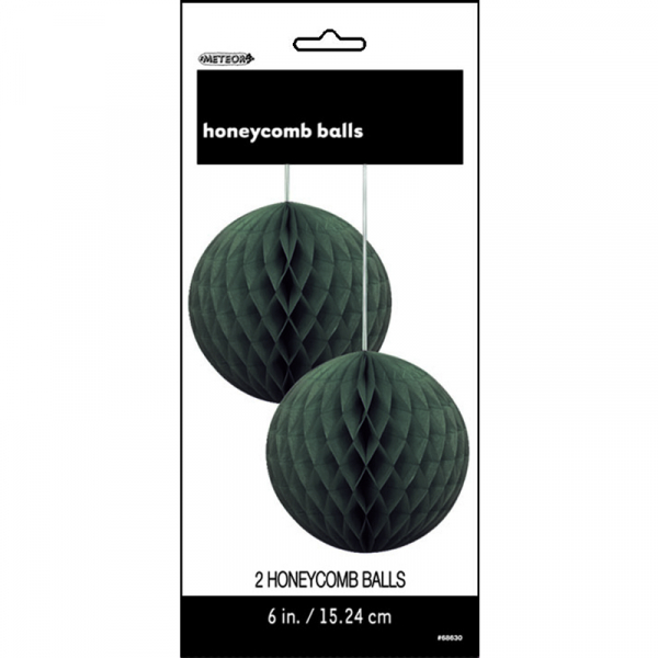 Hanging Honeycomb Balls 15cm Black 2PK