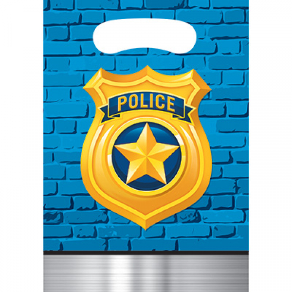 Police Party Loot Bags 8PK