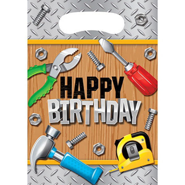 Handyman Tools Loot Bags Happy Birthday 8PK