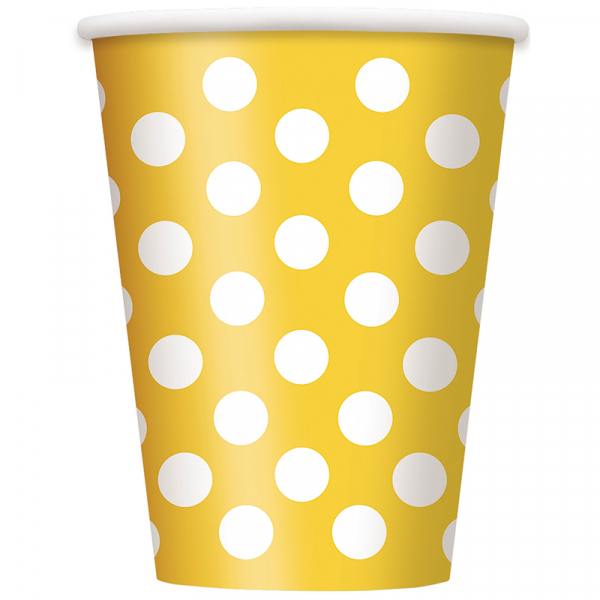 Polka Dots Cups Sunflower Yellow 6PK