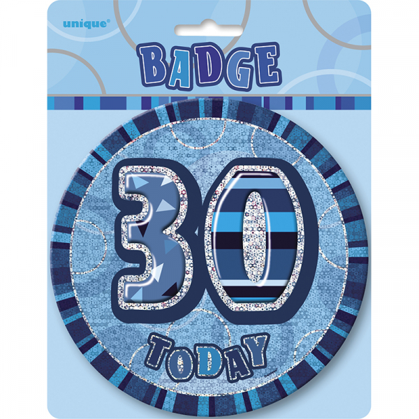 Glitz Birthday Blue Badge 30th