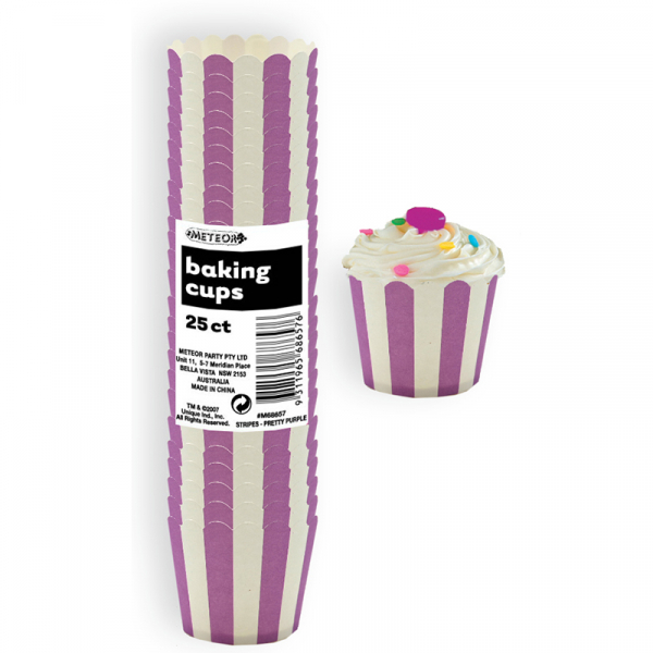 Stripes Purple Baking Cup 25PK