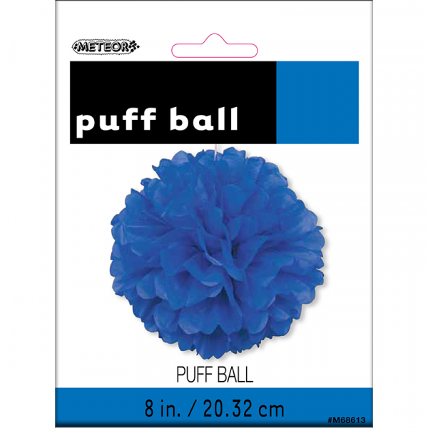 Hanging Puff Ball Decoration 20cm Royal Blue