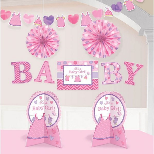 Shower with Love Girl Room Decorations Kit 10PK