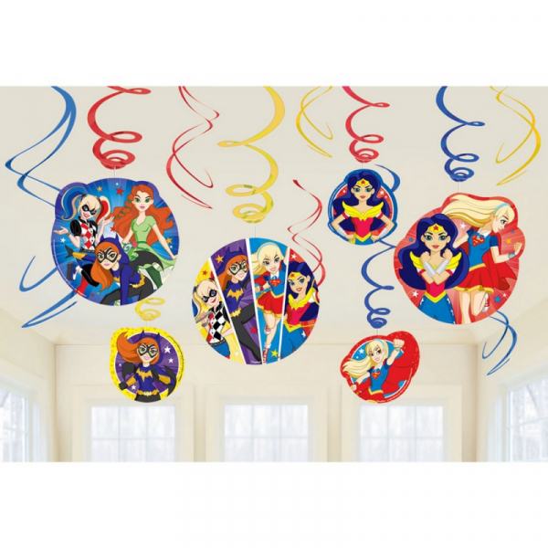 DC Superhero Girls Swirl Decoration Value Pack 12PK