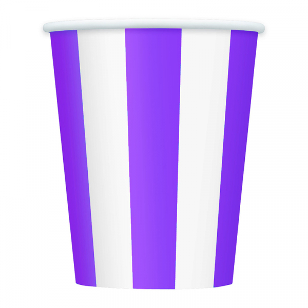 Stripes Purple Cups 6PK