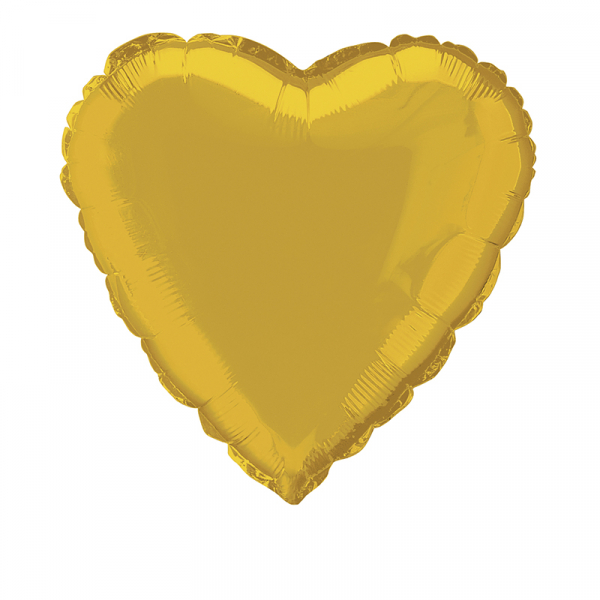 Heart 45cm Foil Balloon Gold