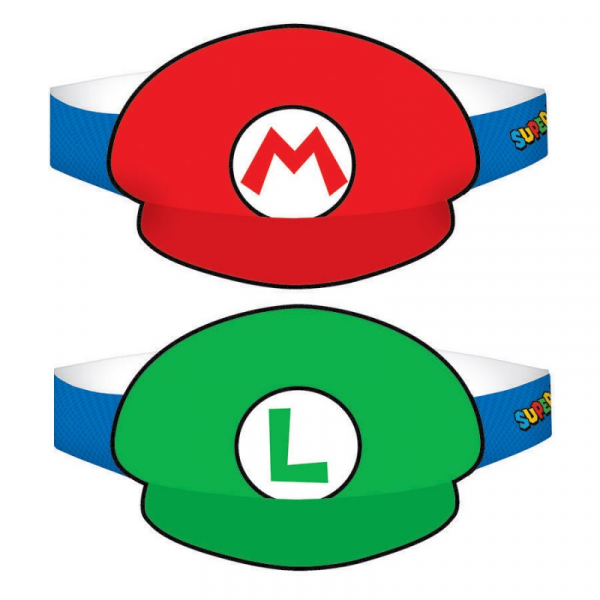Super Mario Brothers Paper Hat 8PK