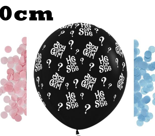 90cm Confetti Gander Reveal Printed Balloon with Helium & Weight