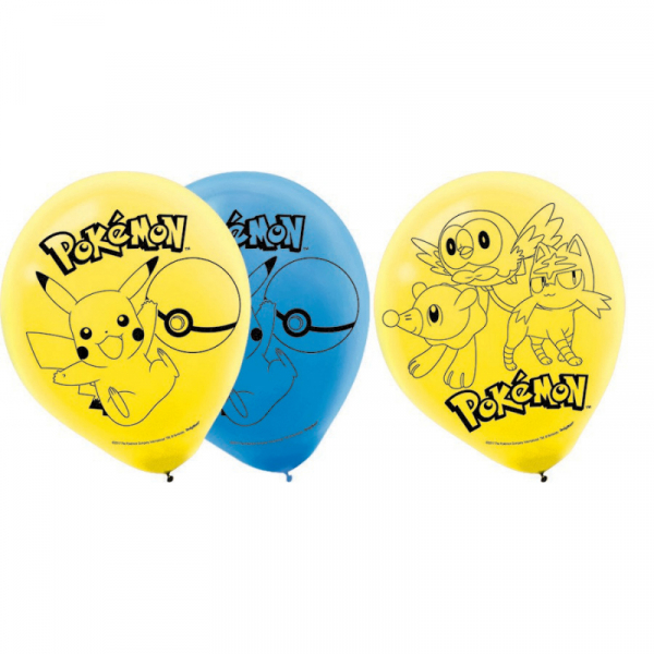 Pokemon Core 30cm Latex Balloons 6PK