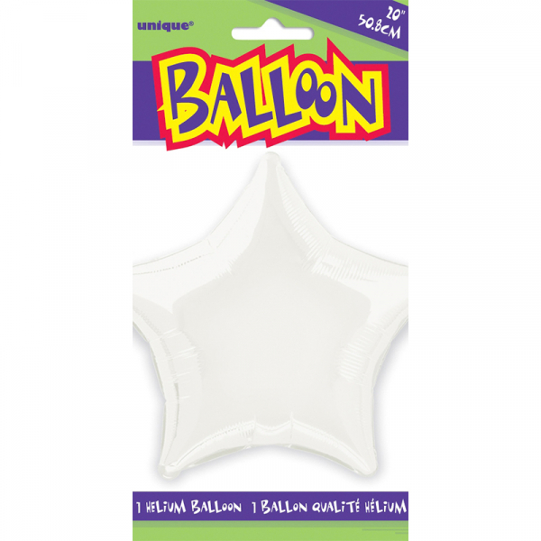 50cm Star Foil Balloon White