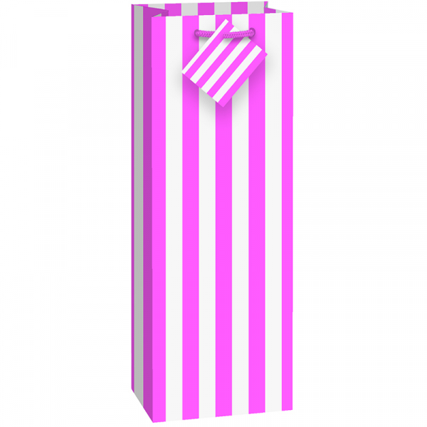 Stripes Hot Pink Wine Bag