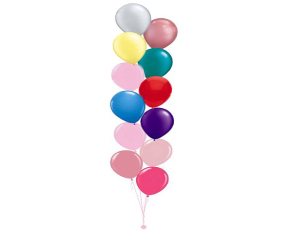 Plain Colour Helium Balloon Bouquests 12 Balloons