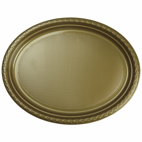Five Star Oval Large Plate 32.9cm x 24.5cm Metallic Gold 20PK