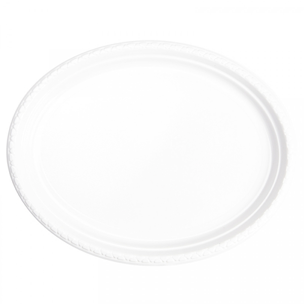 Five Star Oval Large Plate 32.9cm x 24.5cm White 20PK