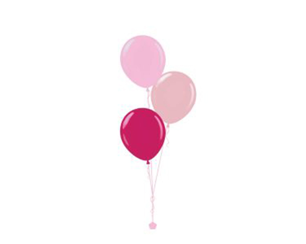 Plain Colour Helium Balloon Bouquests 3 Balloons