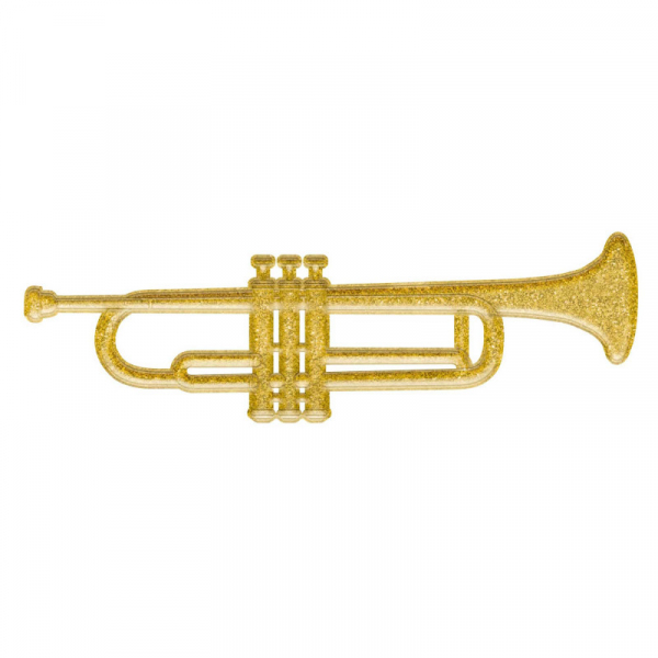 Trumpet 3D Plastic Decoration Glittered