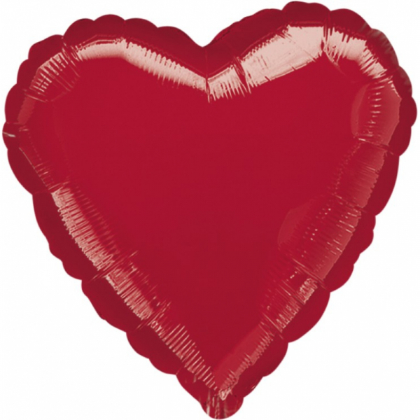 45cm Heart Foil Balloon Red Inflated with Helium