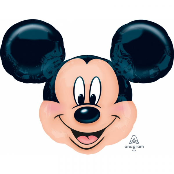 Supershape Mickey Mouse Head Foil Balloon Inflated with Helium
