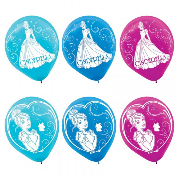 Cinderella 30cm Latex Balloons 6PK