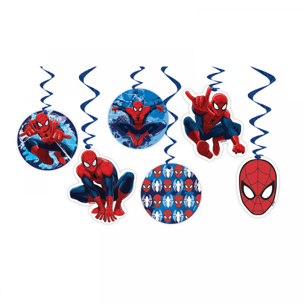 Spiderman Hanging Decorations 6PK