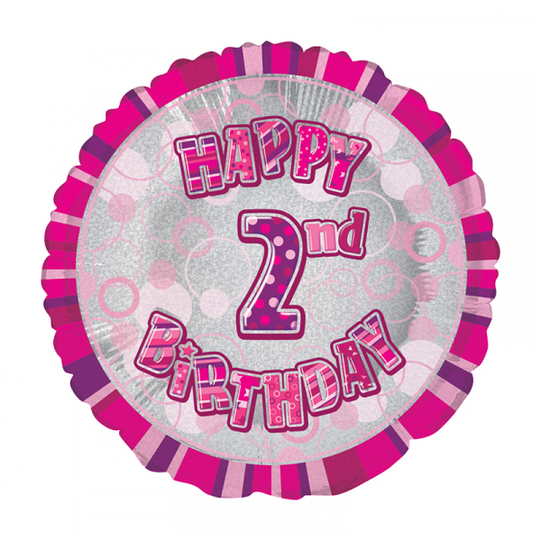 45cm Glitz Pink Foil Balloon 2