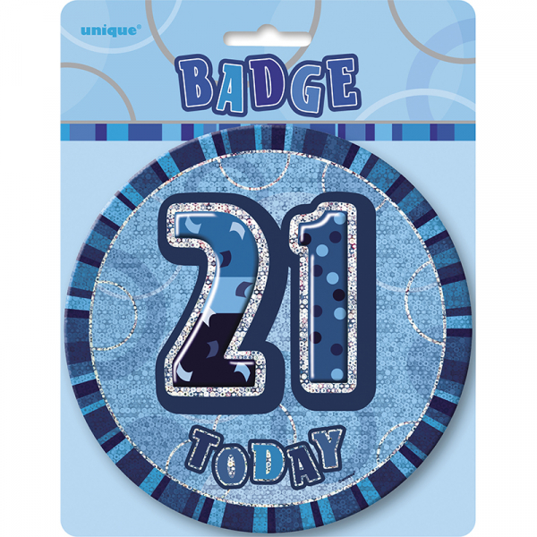 Glitz Birthday Blue Badge 21st