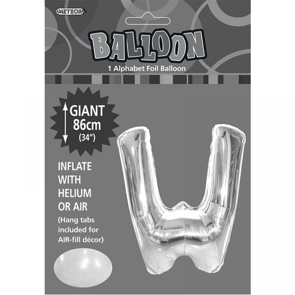 86cm 34 Inch Gaint Alphabet Foil Balloon Silver W