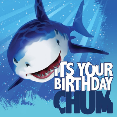 Shark Splash Lunch Napkins Happy Birthday 16PK