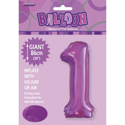 86cm 34 Inch Gaint Number Foil Balloon Purple 1