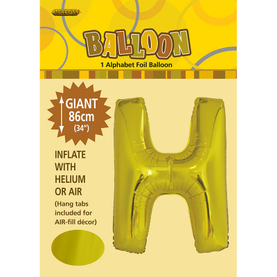 86cm 34 Inch Gaint Alphabet Foil Balloon Gold H