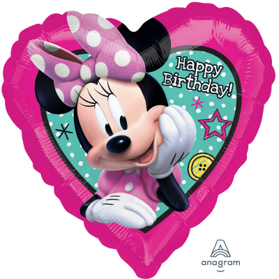 45cm Standard Minnie Happy Helpers Happy Birthday Foil Balloon Inflated with Helium
