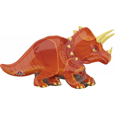 Supershape Triceratops Foil Balloon Inflated with Helium